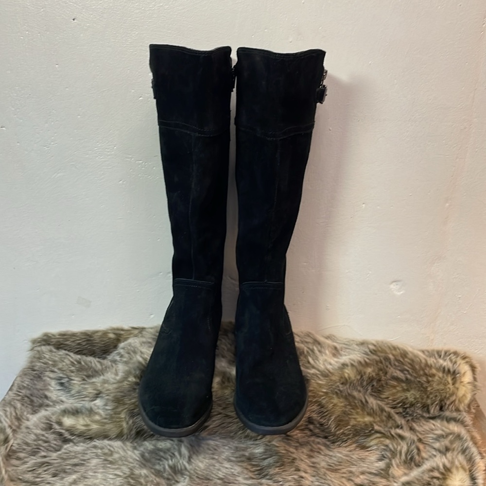 BOC- NEW Suede Knee Boots Double zipper Round toe Double Stitched-8M-#0100 - Picture 2 of 15